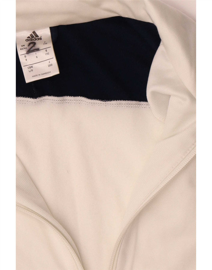 Giacca da tuta da uomo Adidas UK 44/46 Large Poliestere color block bianco