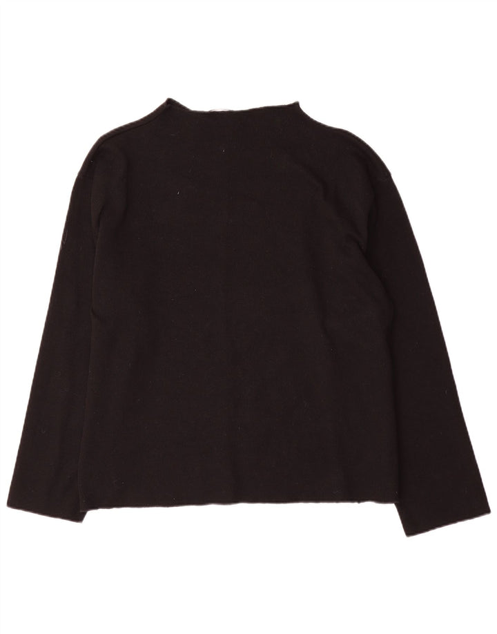 Maglione maglione collo alto da donna Zara UK 16 grande cotone nero