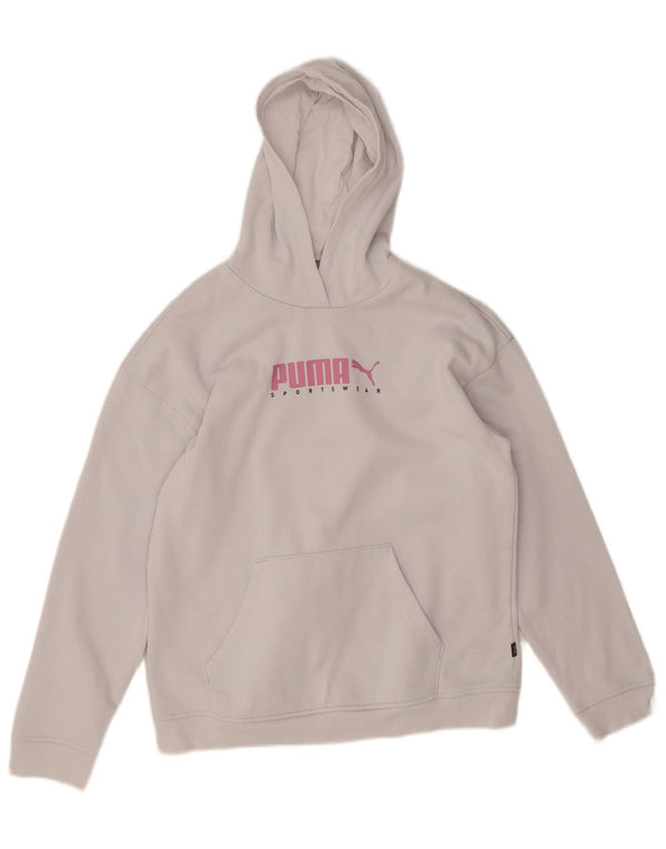 Felpa con cappuccio grafica per ragazze Puma 15-16 anni in cotone bianco