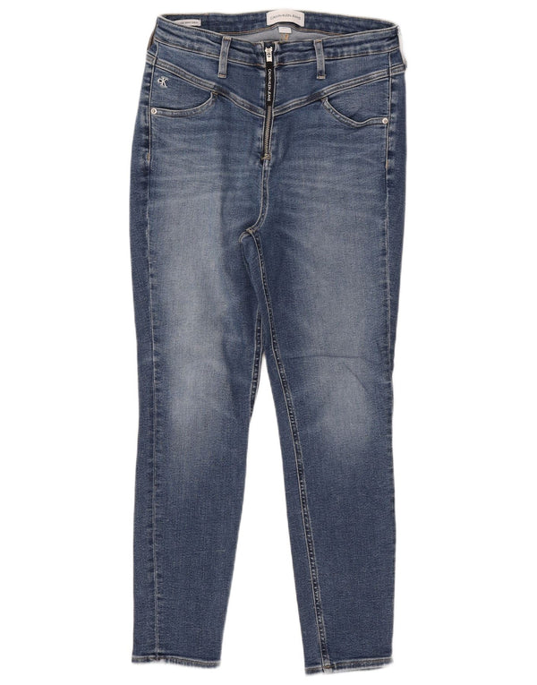 Jeans skinny a vita alta da donna Calvin Klein W32 L28 cotone blu