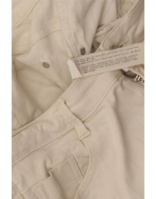 Jeans crop slim da donna Zara EU 42 Large W32 L24 cotone bianco