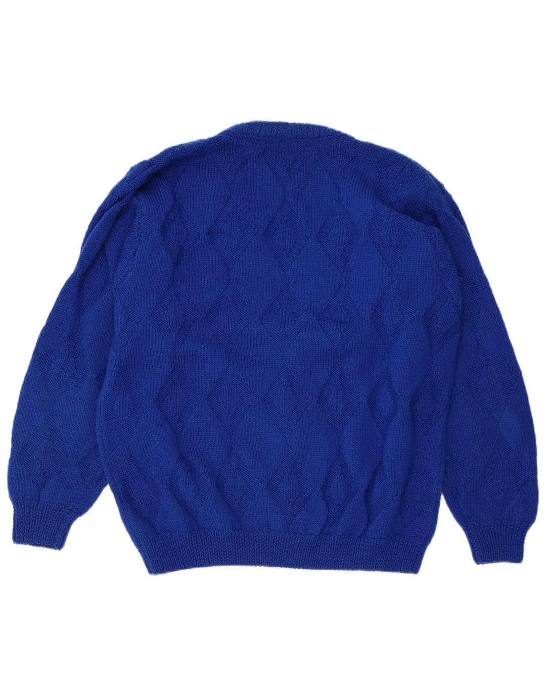 Maglione cardigan da uomo VINTAGE XL blu a rombi/diamante