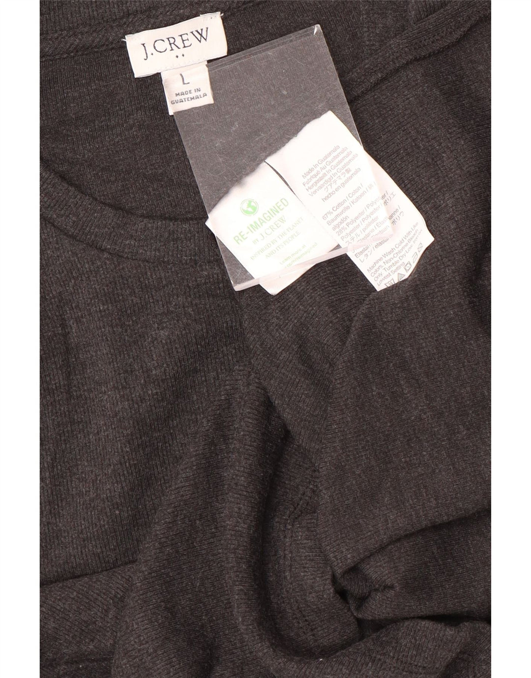 T-shirt da donna J. CREW Top UK 14 grande cotone grigio