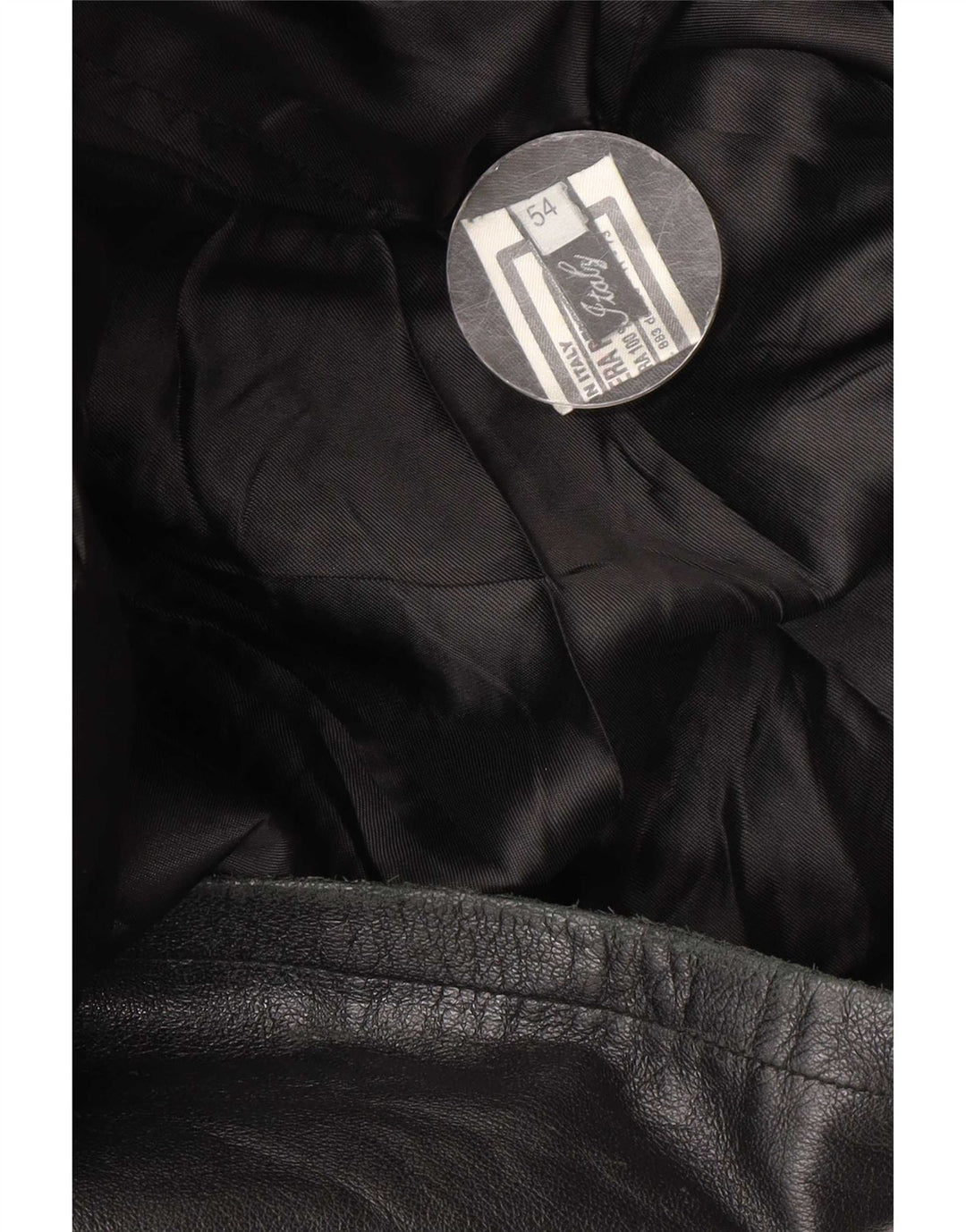Giacca in pelle vintage da uomo IT 54 2XL Pelle nera