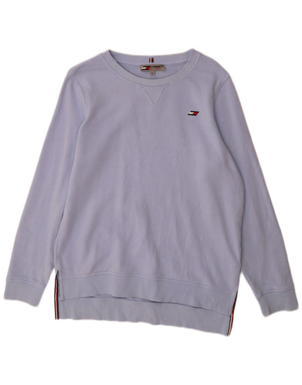 Felpa da donna Tommy Hilfiger maglione UK 16 grande cotone blu