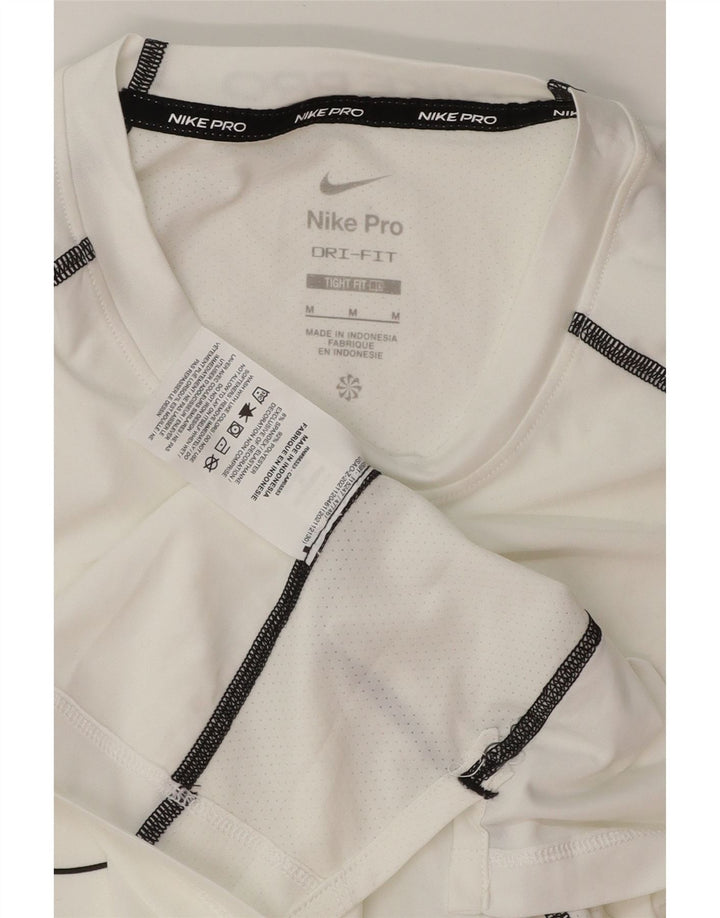 NIKE Womens Dri Fit Graphic T-Shirt Top UK 14 Medium White Polyester Vintage Nike and Second-Hand Nike from Messina Hembry 