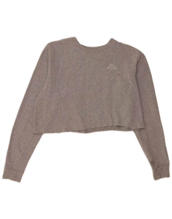 Top corto da donna Kappa a maniche lunghe UK 18 XL Grigio