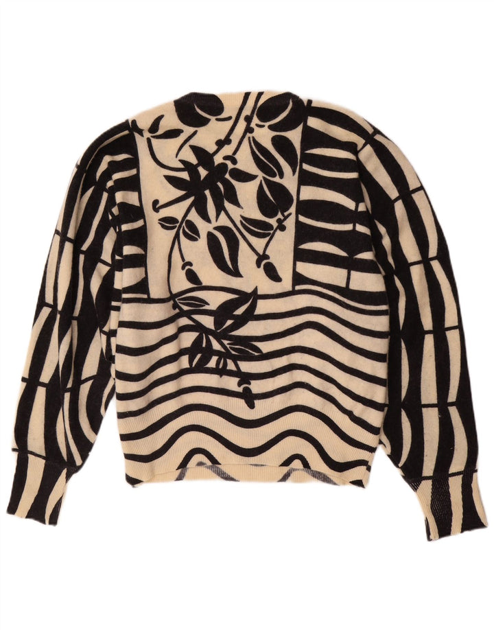 MARLY'S Maglione da donna girocollo a pipistrello maglione EU 46 XL bianco floreale