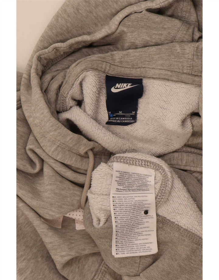 Felpa con cappuccio grafica Nike da uomo in cotone chiazzato grigio medio