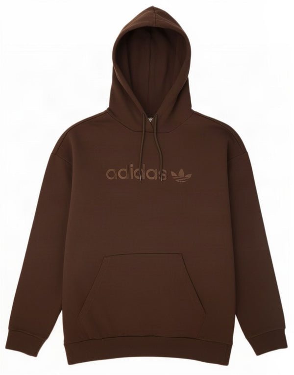 Felpa con cappuccio grafica da donna Adidas UK 12 cotone marrone medio