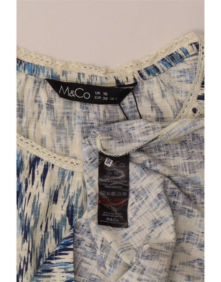 Camicetta da donna M&Co Top UK 10 piccolo cotone Ikat blu