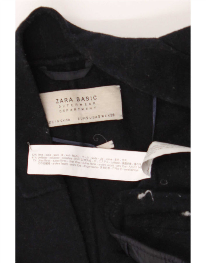 Soprabito oversize aperto da donna Zara UK 10 piccolo in lana blu navy