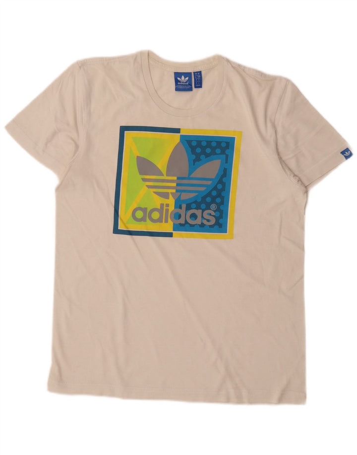 T-shirt grafica da uomo Adidas Top piccola bianca