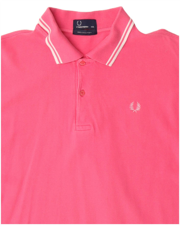 Polo da uomo Fred Perry 2XL in cotone rosa