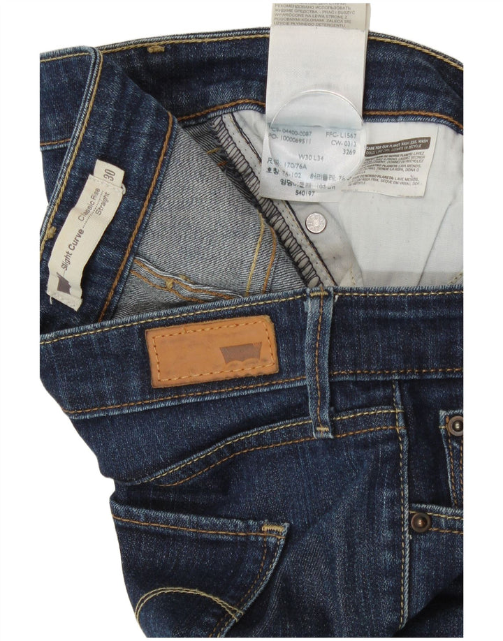 Jeans dritti a vita classica con curva leggera da donna Levi's W30 L31 cotone blu