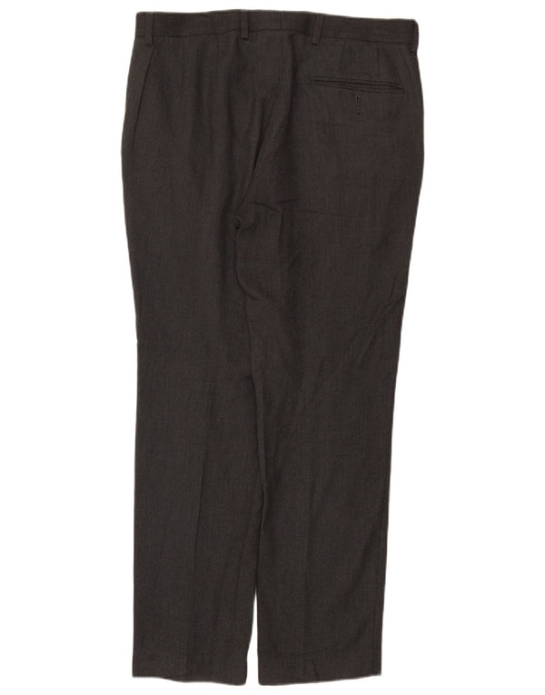 Pantaloni da abito slim da uomo Marks & Spencer W32 L29 Poliestere grigio
