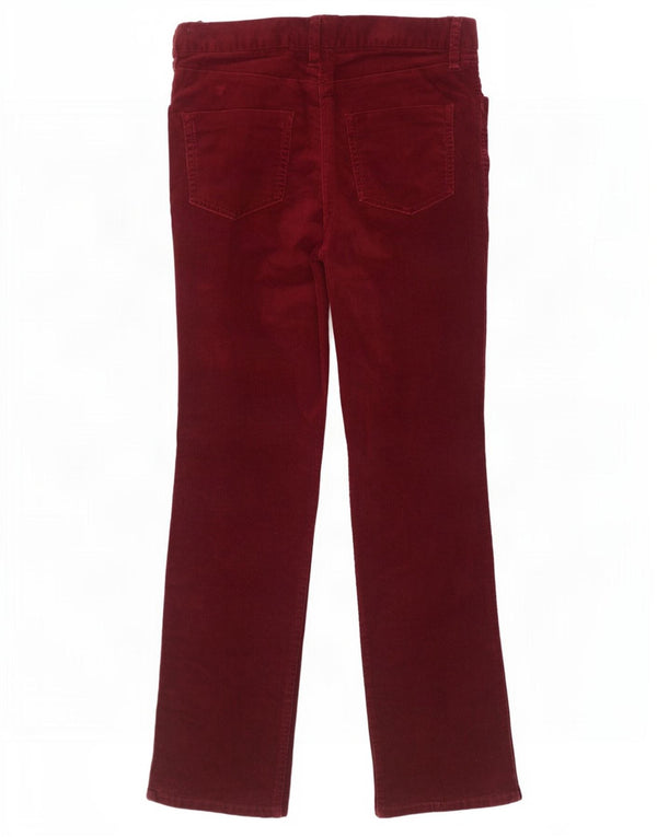Pantaloni di velluto a coste da donna Marks & Spencer UK 10 Small W32 L30 Borgogna