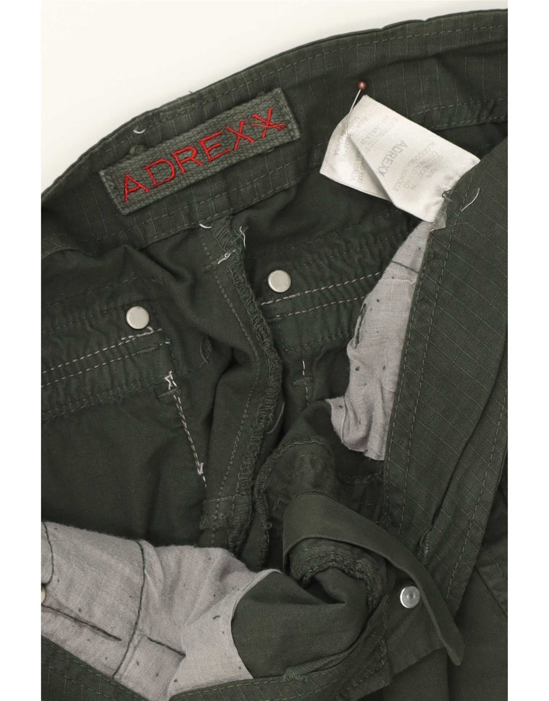 Pantaloncini cargo vintage da uomo W34 grandi in cotone verde