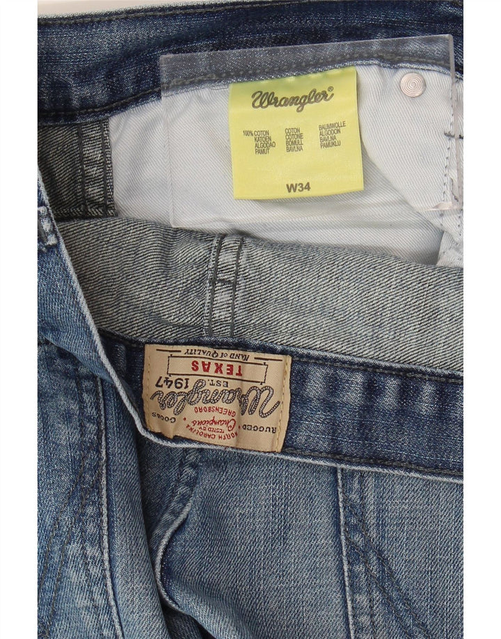 Jeans dritti da uomo Texas WRANGLER W34 L31 cotone blu