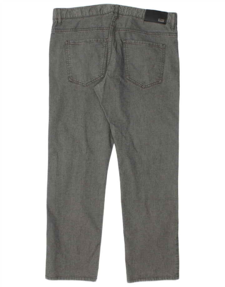 Jeans dritti da uomo Hugo Boss W36 L29 cotone grigio