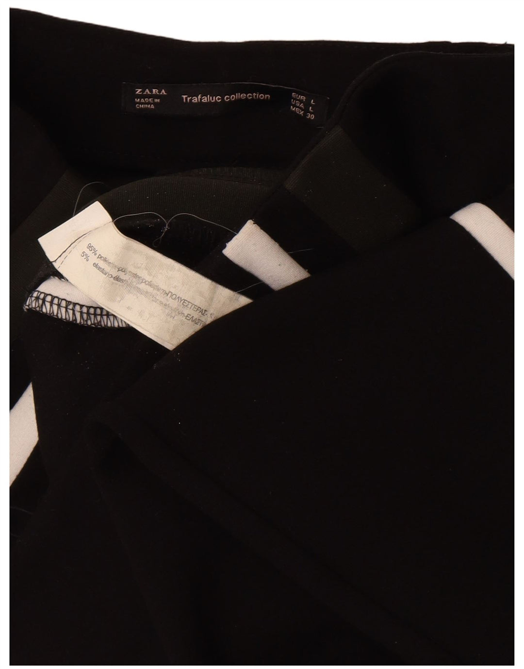Leggings Zara Trafaluc da donna UK 14 Large Nero Colourblock Poliestere
