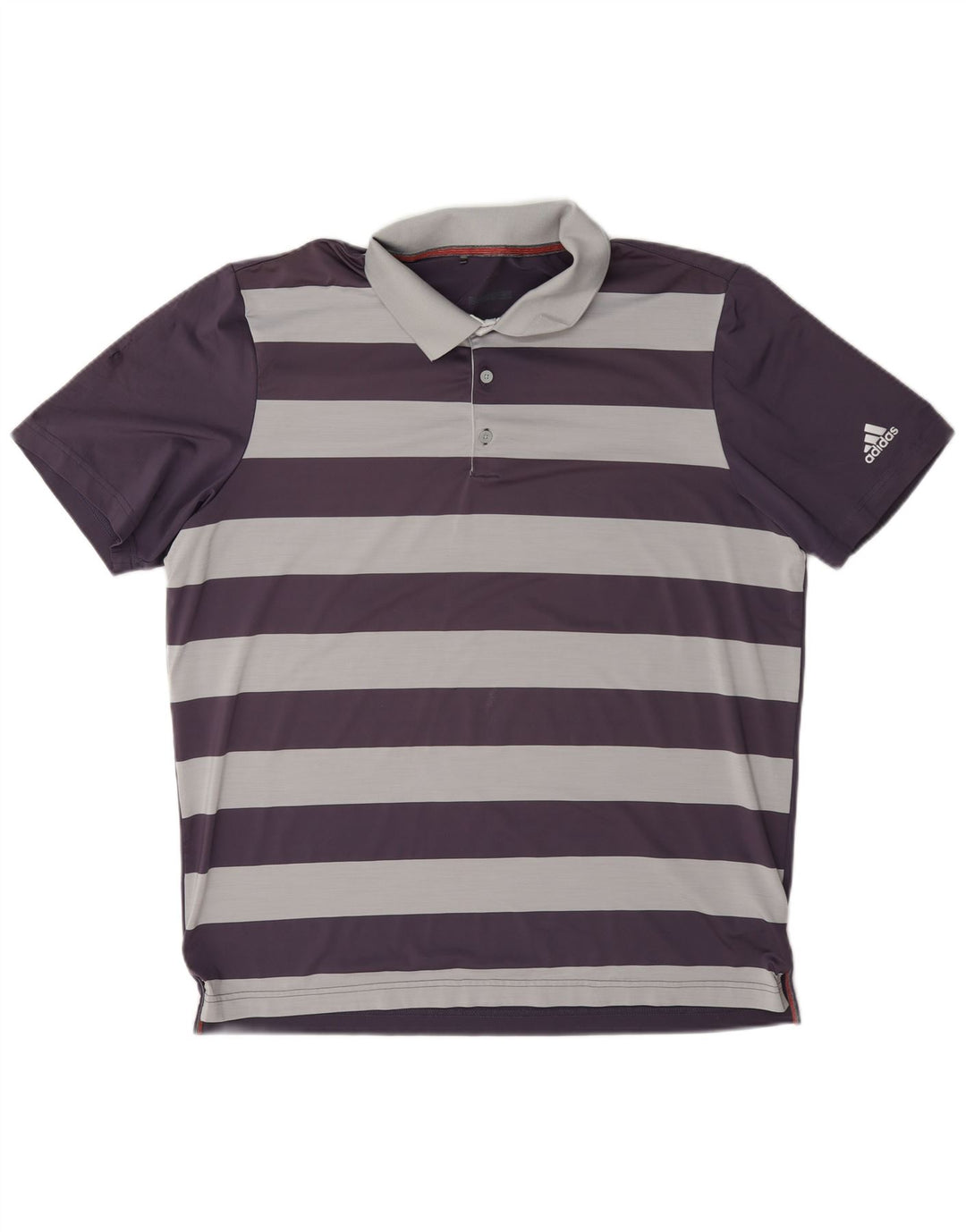 Polo da golf da uomo Adidas, grande, in poliestere a righe viola