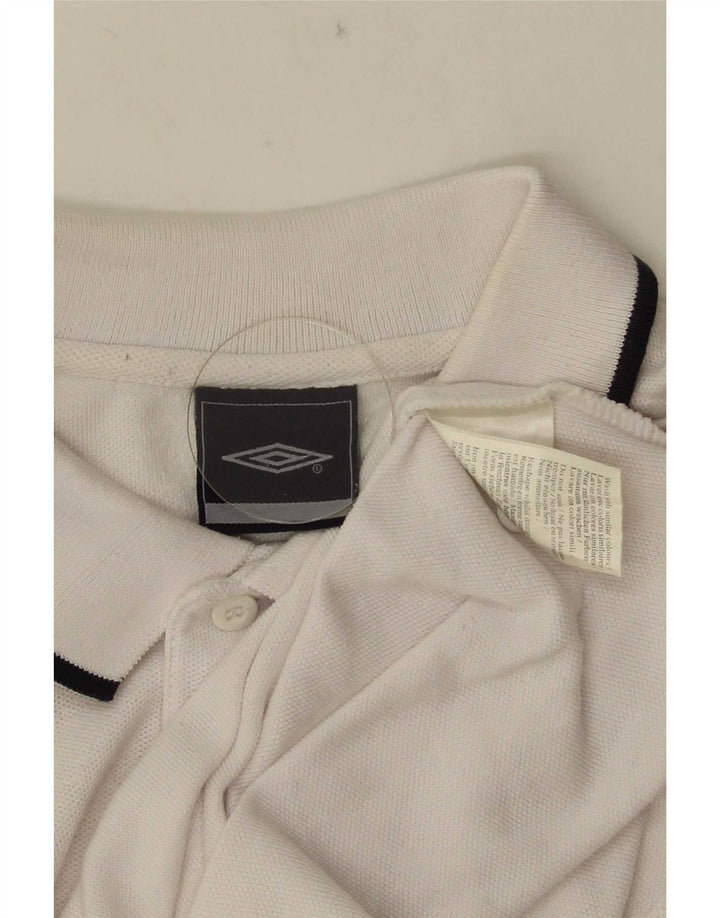 Polo da uomo Umbro in poliestere bianco medio