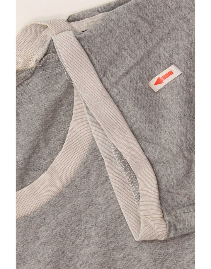 T-shirt Adidas da uomo Top Large in cotone color block grigio