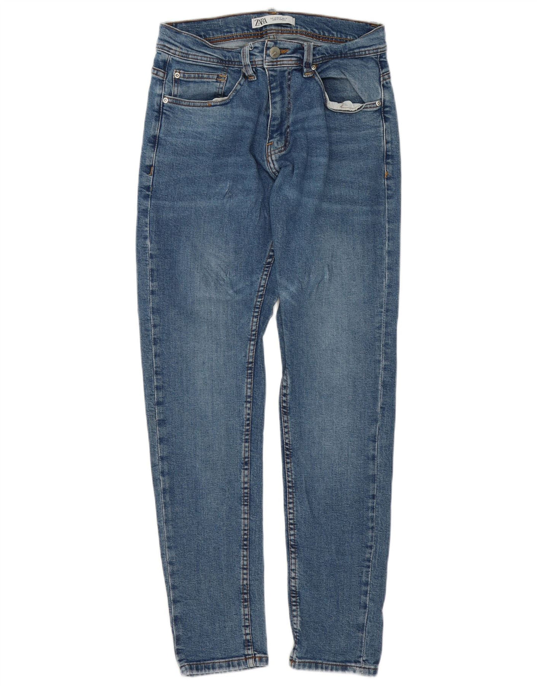 Jeans slim da uomo Zara EU 40 medio W31 L30 cotone blu