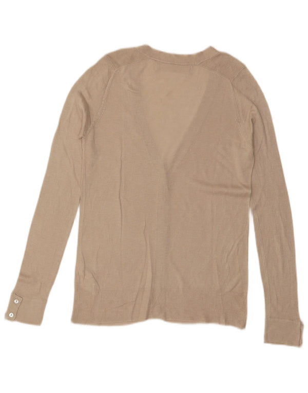 Maglione cardigan da donna ZARA UK 10 piccolo in viscosa bianco sporco