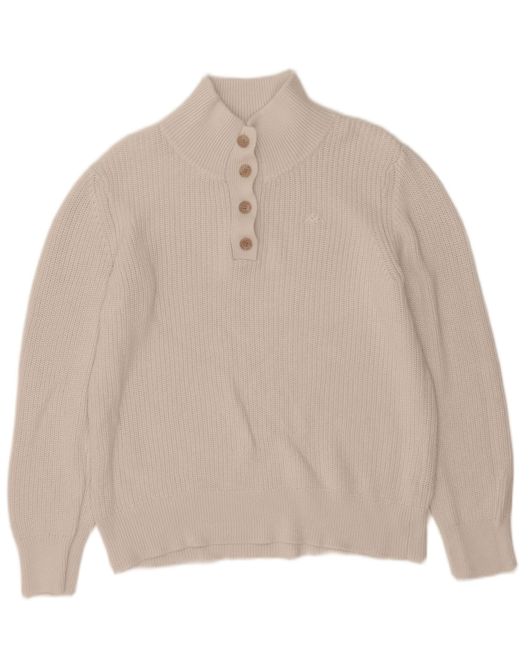 Maglione Kappa da donna con collo a bottoni UK 16 grande cotone bianco