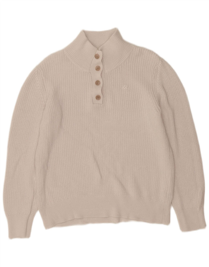 Maglione Kappa da donna con collo a bottoni UK 16 grande cotone bianco
