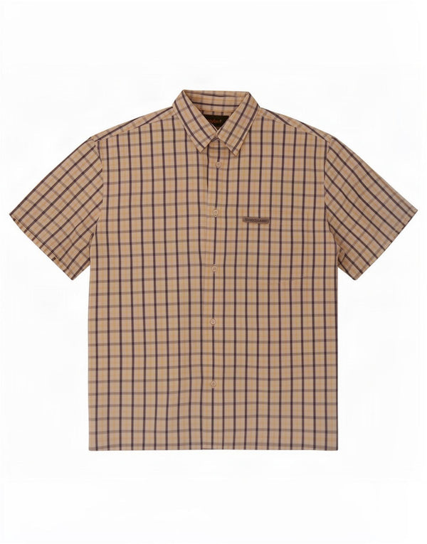 Camicia a maniche corte da uomo Timberland in cotone a quadri multicolore medio