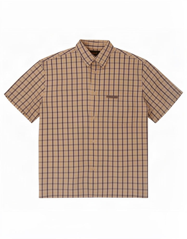 Camicia a maniche corte da uomo Timberland in cotone a quadri multicolore medio