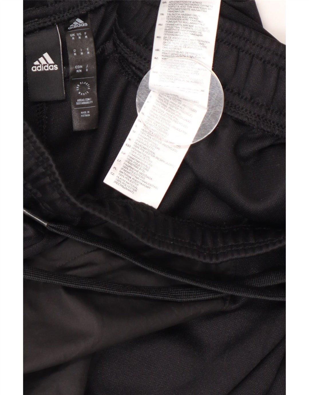 Pantaloni da tuta Adidas Aeroready da uomo in poliestere color block medio nero