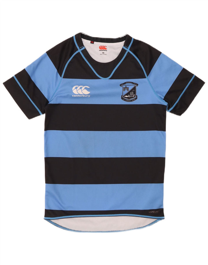 Canterbury T-shirt da uomo Top XS in poliestere a righe blu