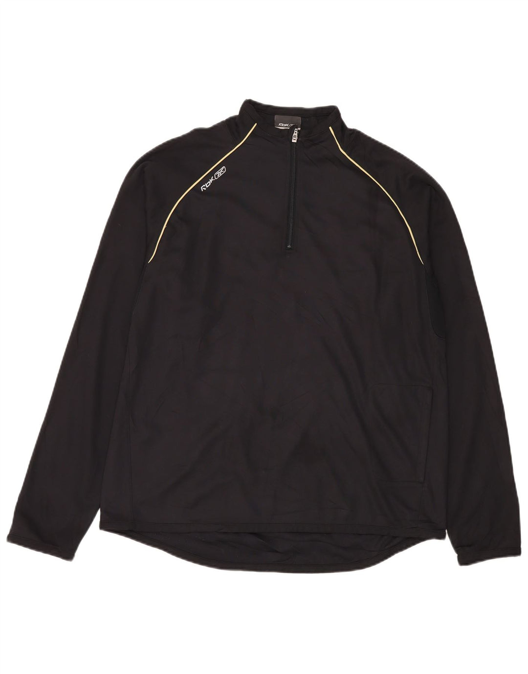 Tuta da uomo Reebok con zip e collo pullover, taglia grande, in poliestere nero
