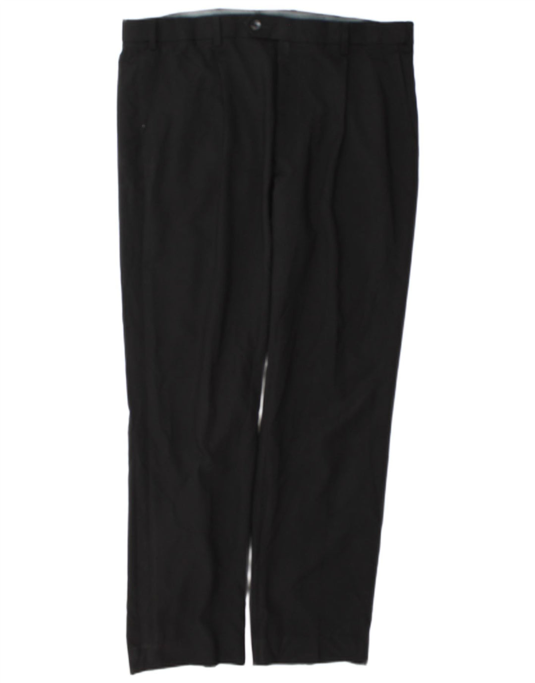 Pantaloni da abito regolari dritti da uomo Marks & Spencer W36 L31 poliestere nero