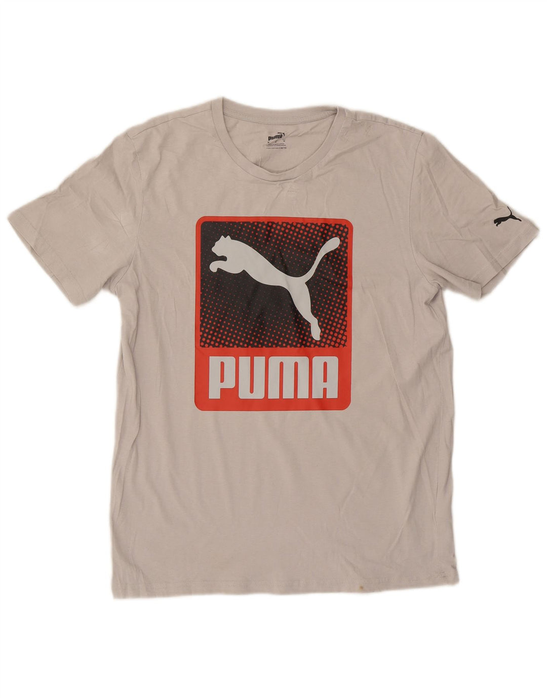 T-shirt grafica da uomo Puma Top in cotone grigio medio