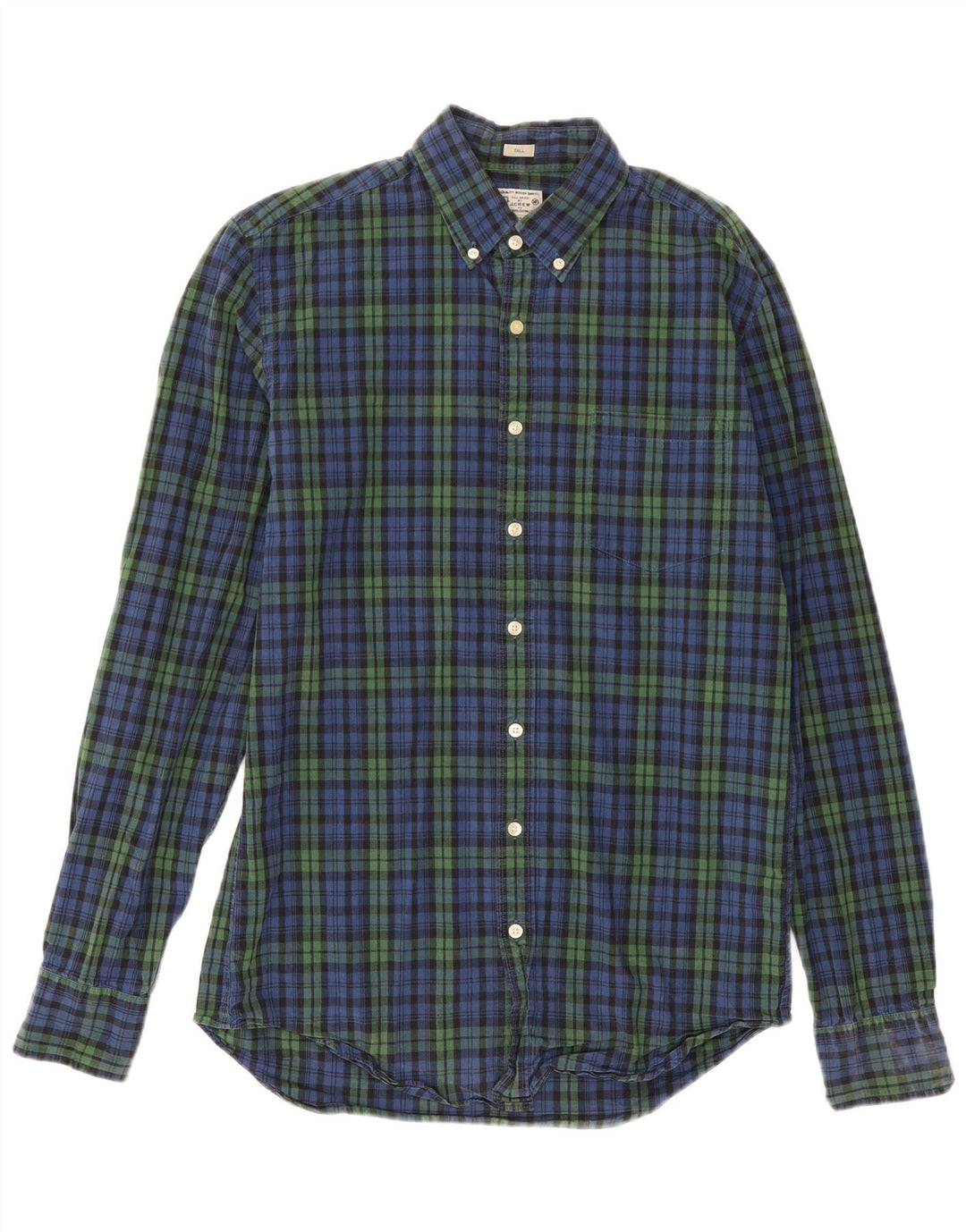 J. Crew Camicia da uomo alta su misura in cotone medio a quadri blu navy