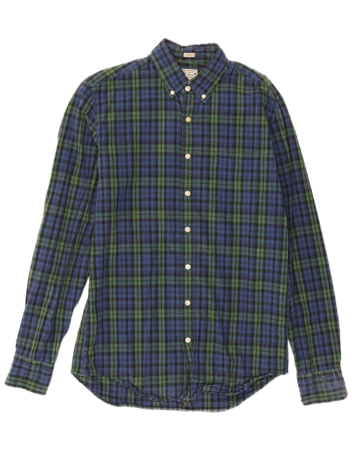 J. Crew Camicia da uomo alta su misura in cotone medio a quadri blu navy