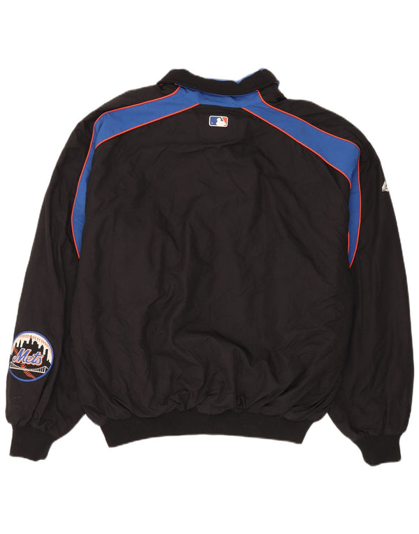 Majestic Giacca da tuta grafica da uomo Mets XL in nylon color block nero