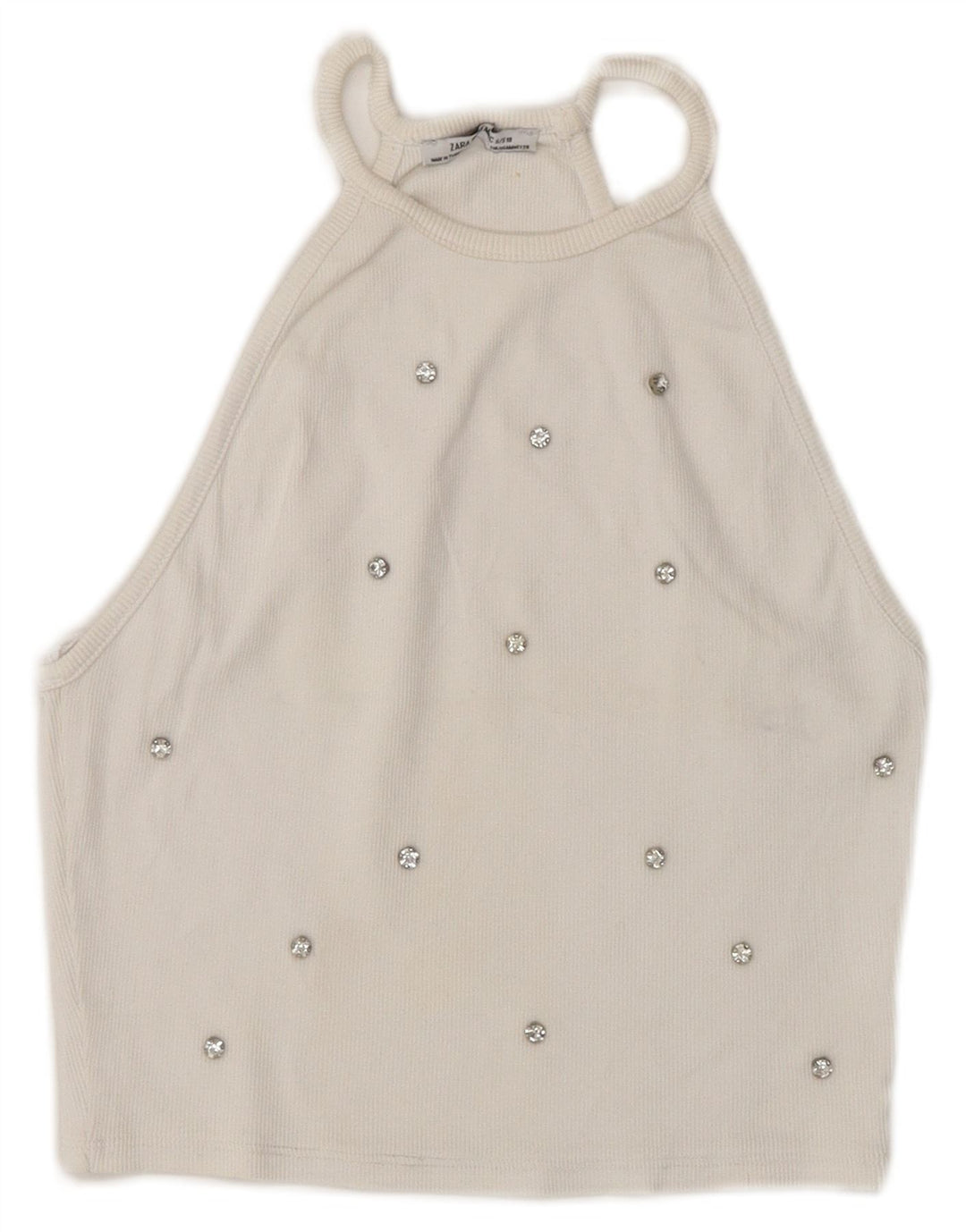 Top corto alla caviglia da donna Zara UK 8 piccolo bianco