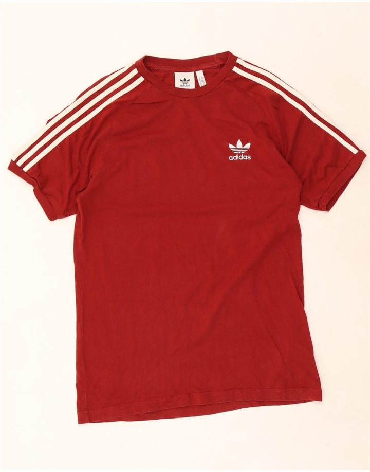 T-shirt da uomo Adidas Top in cotone bordeaux medio