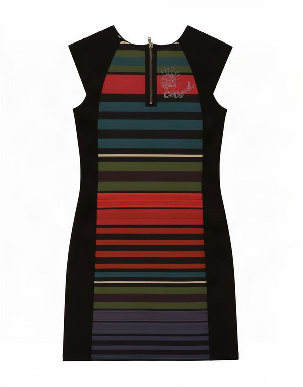 Desigual Womens Graphic Tubino UK 10 Piccolo a righe multicolore