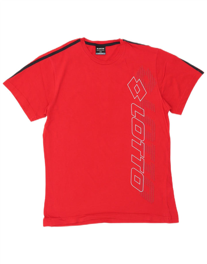 T-shirt grafica da uomo LOTTO Top IT 48 rosso medio in cotone