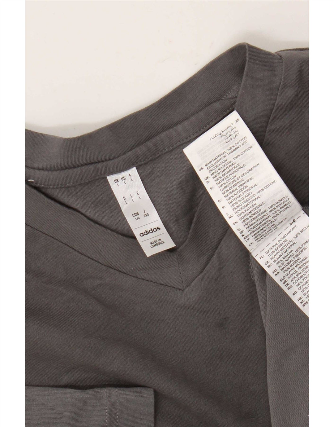 T-shirt Adidas da uomo Top Large in cotone grigio