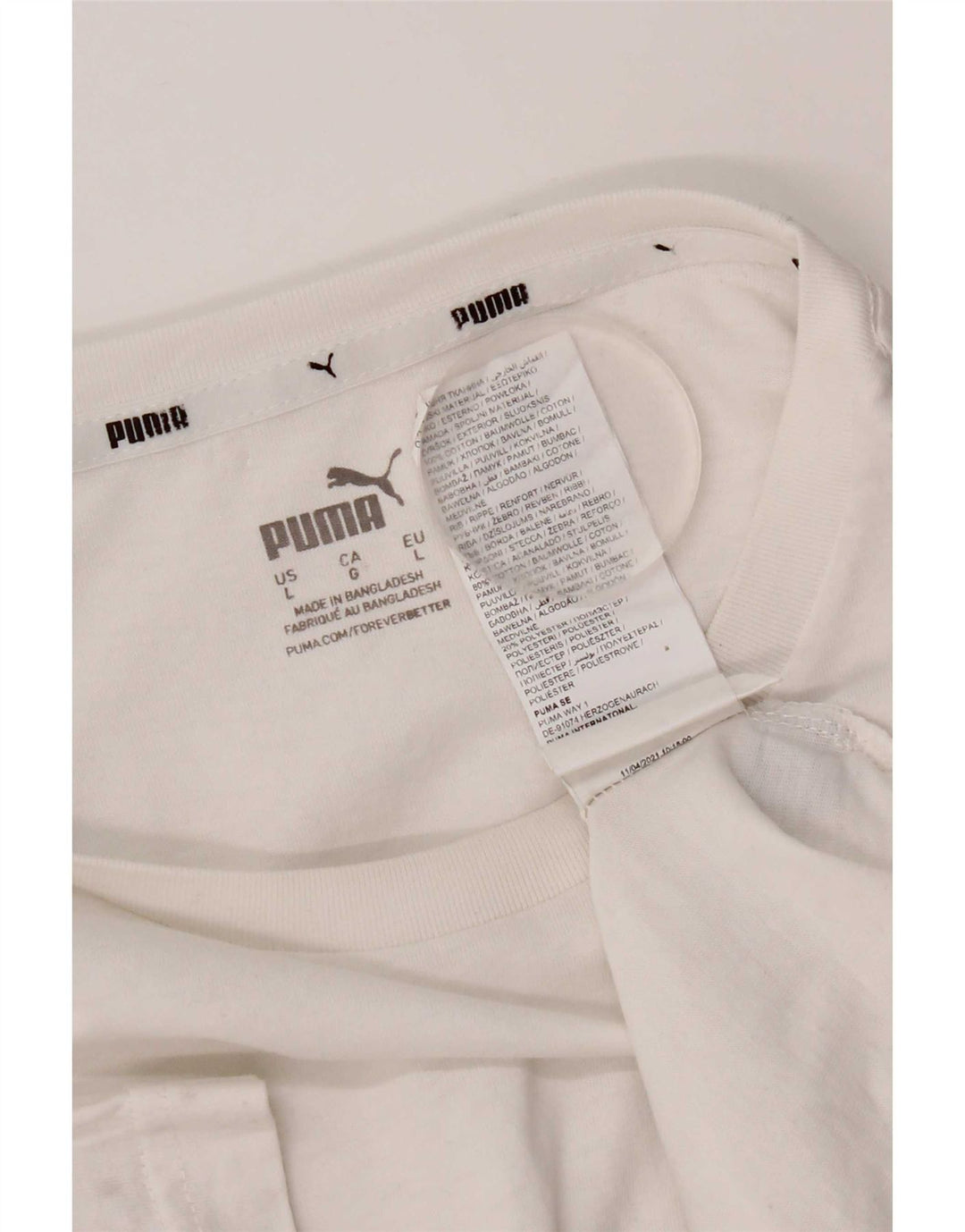 Puma T-shirt grafica da uomo grande in cotone bianco