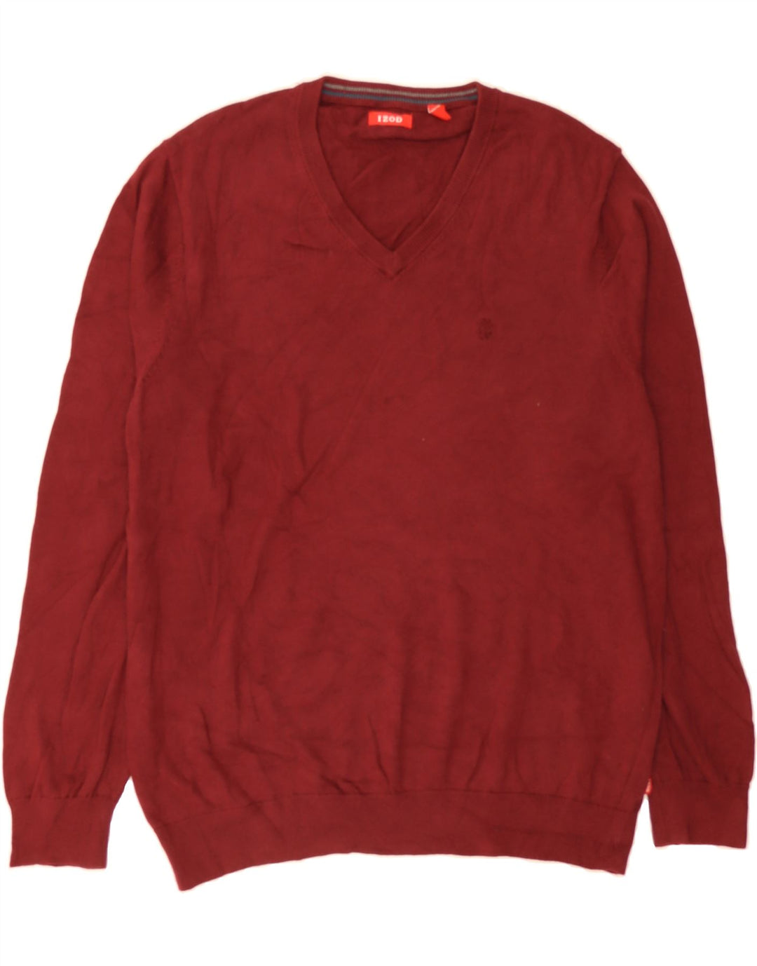 IZOD Mens V-Neck Jumper Sweater Large Burgundy Cotton Vintage Izod and Second-Hand Izod from Messina Hembry 