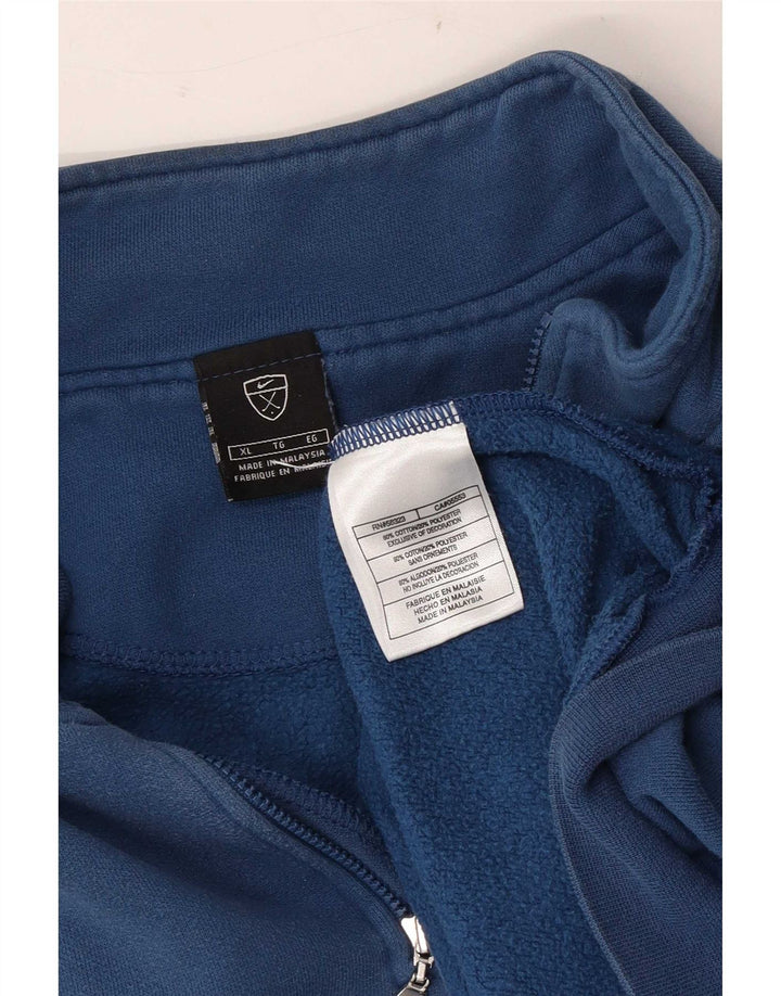 Felpa Nike Uomo con collo con zip, maglione XL, cotone blu